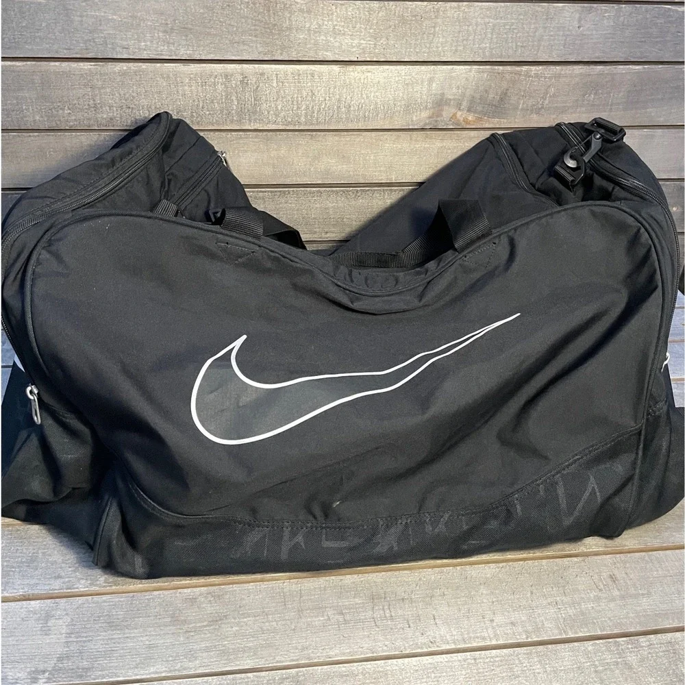 Nike Team Training Duffel Bag Geometric 18x12 Gym Travel Sport Swoosh BA4895-001